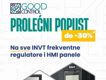 Prolećni popust na frekventne regulatore i HMI panele: Iskoristite sezonsku akciju kompanije Good Control